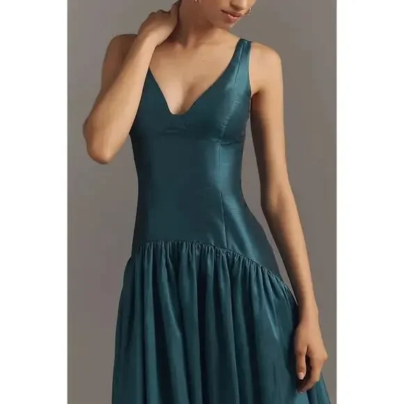 Hutch Women's Gabriella V-Neck Drop Waist Maxi Dress Sleeveless Size 8 NWOT - Picture 3 of 12